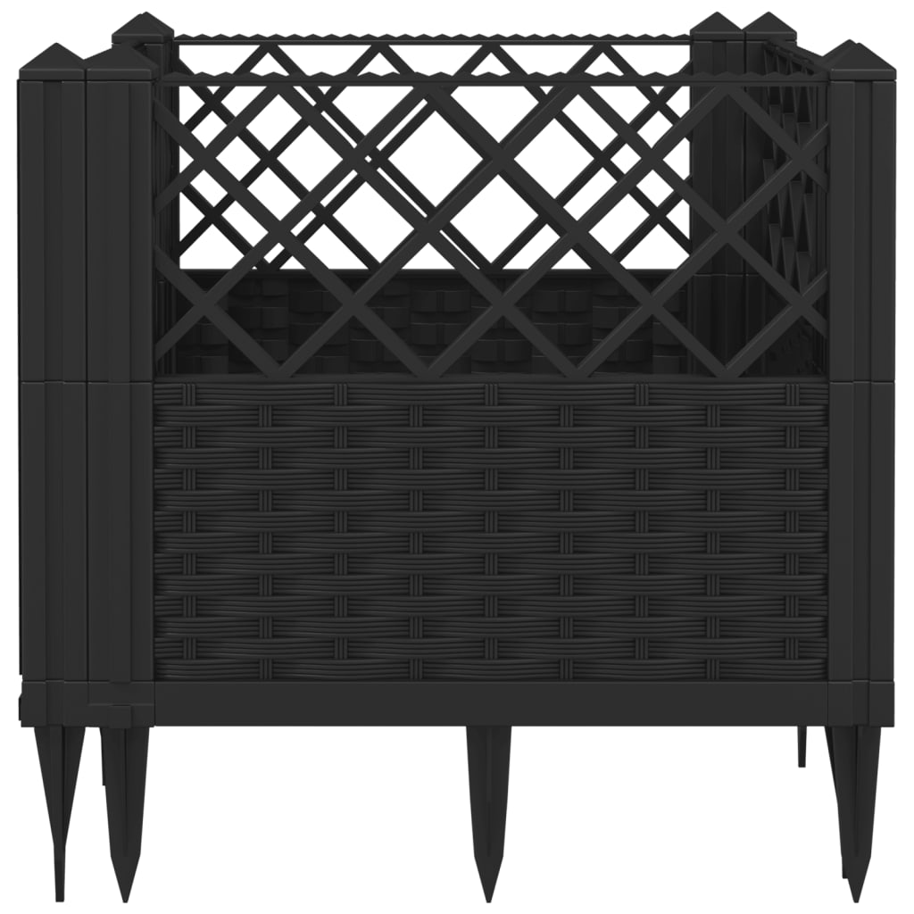 Vrtna sadilica s klinovima siva 43,5x43,5x43,5 cm PP