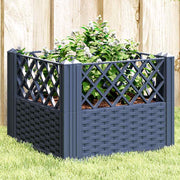 Vrtna sadilica s klinovima plava siva 43,5x43,5x43,5 cm PP