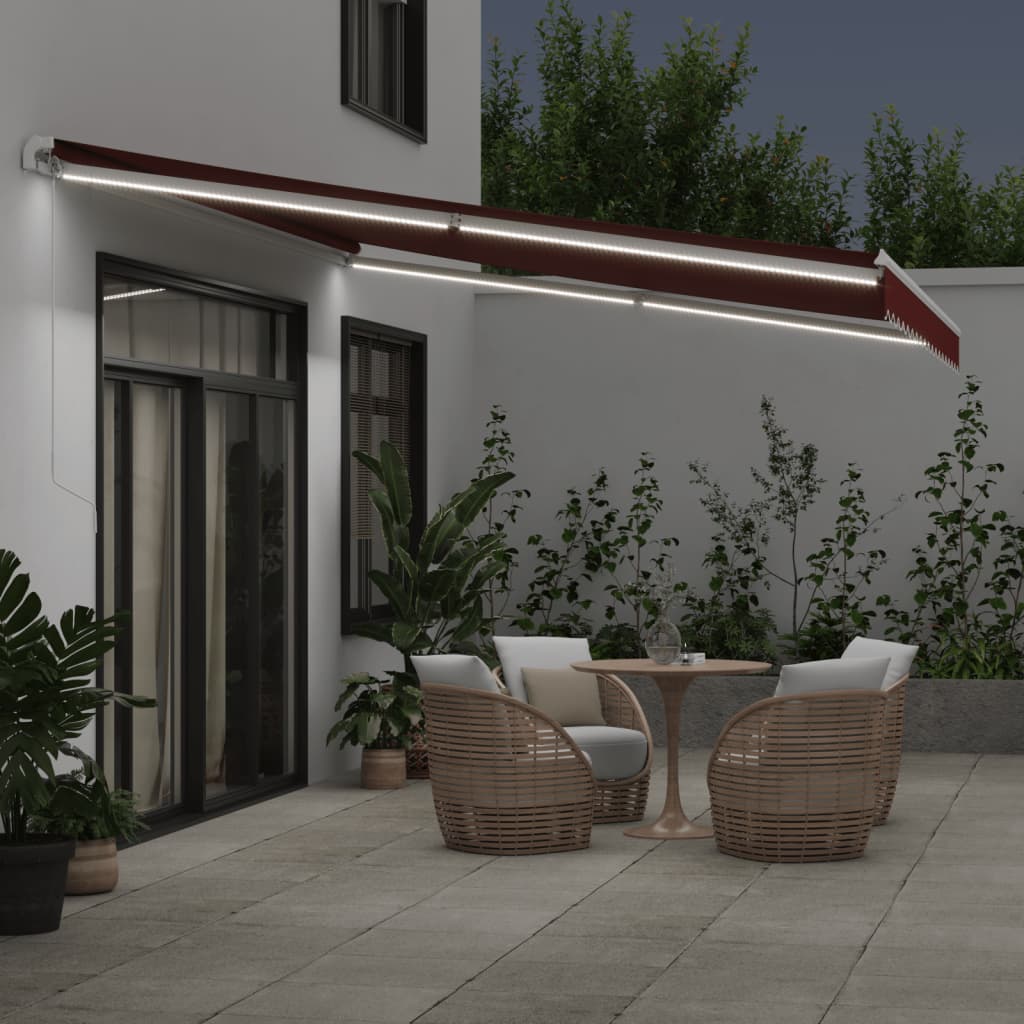 Tenda na ručno uvlačenje s LED bordo 450 x 350 cm