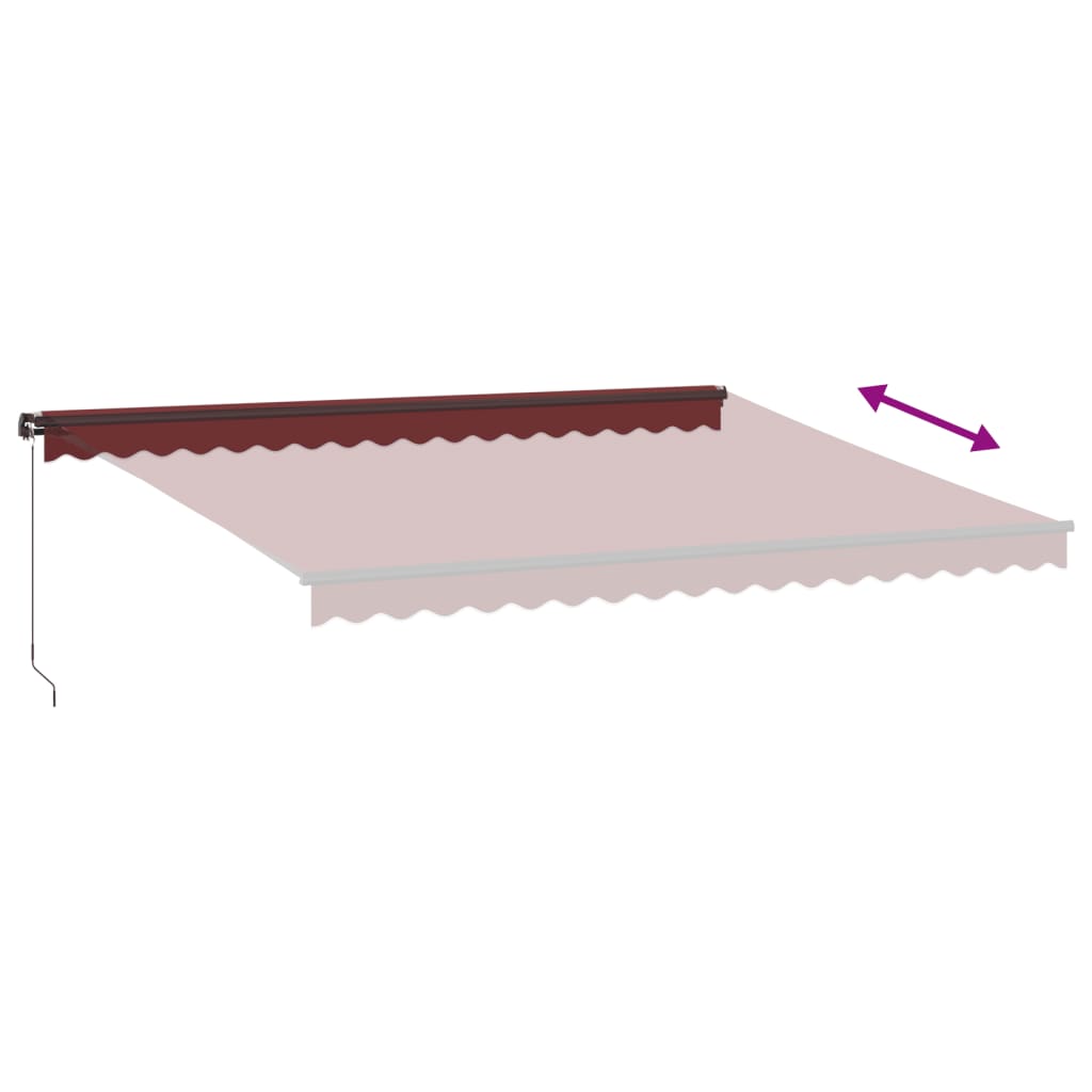 Tenda na ručno uvlačenje s LED svjetlima bordo 450 x 350 cm
