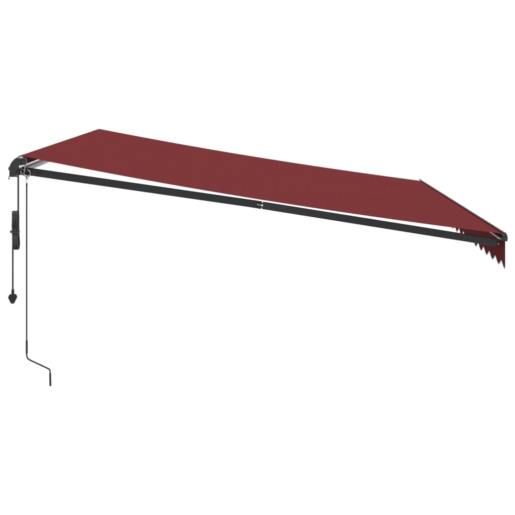 Tenda na automatsko uvlačenje s LED svjetlima bordo 450x350 cm