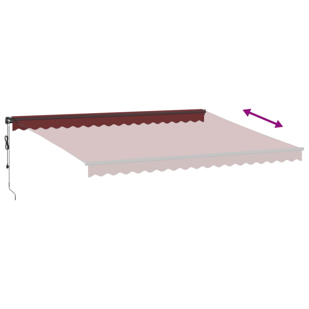 Tenda na automatsko uvlačenje s LED svjetlima bordo 450x350 cm