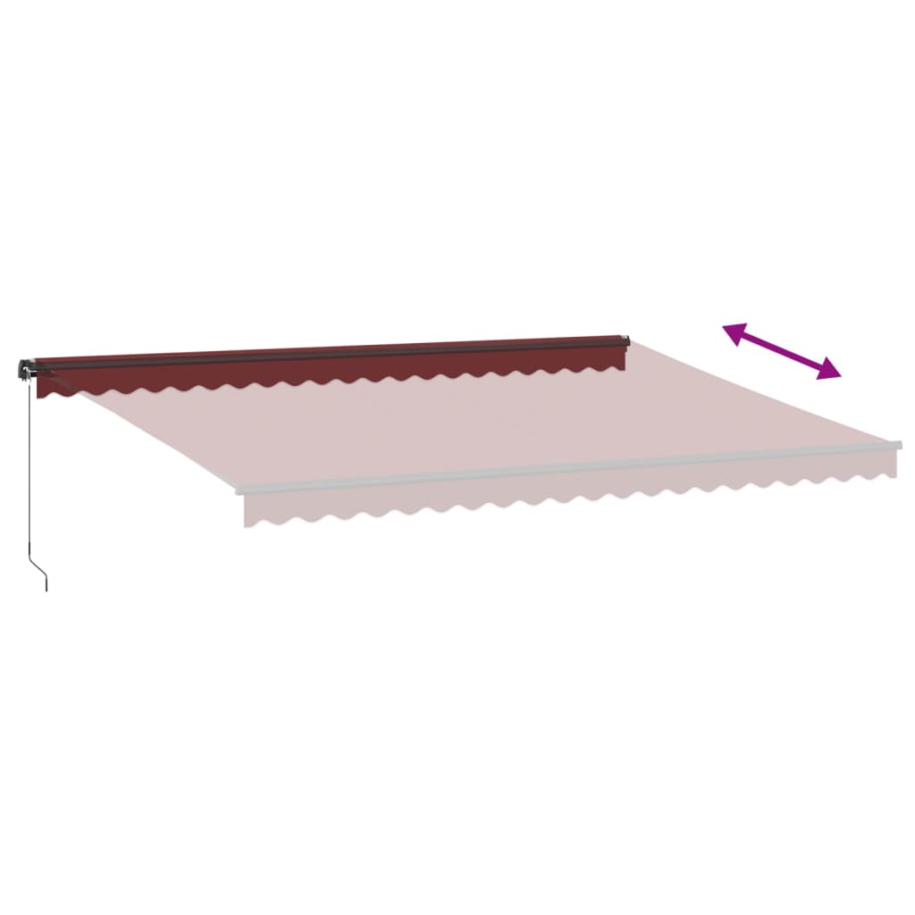 Tenda na ručno uvlačenje bordo 500 x 350 cm