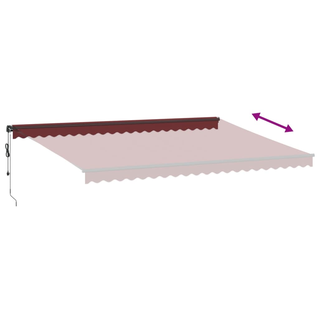 Tenda na automatsko uvlačenje s LED svjetlima bordo 500x350 cm