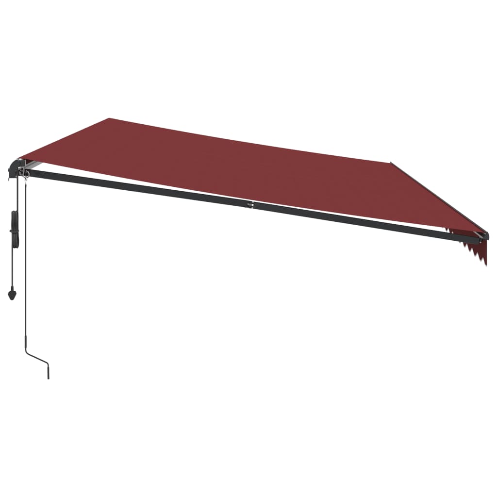 Tenda na automatsko uvlačenje s LED svjetlima bordo 600x350 cm