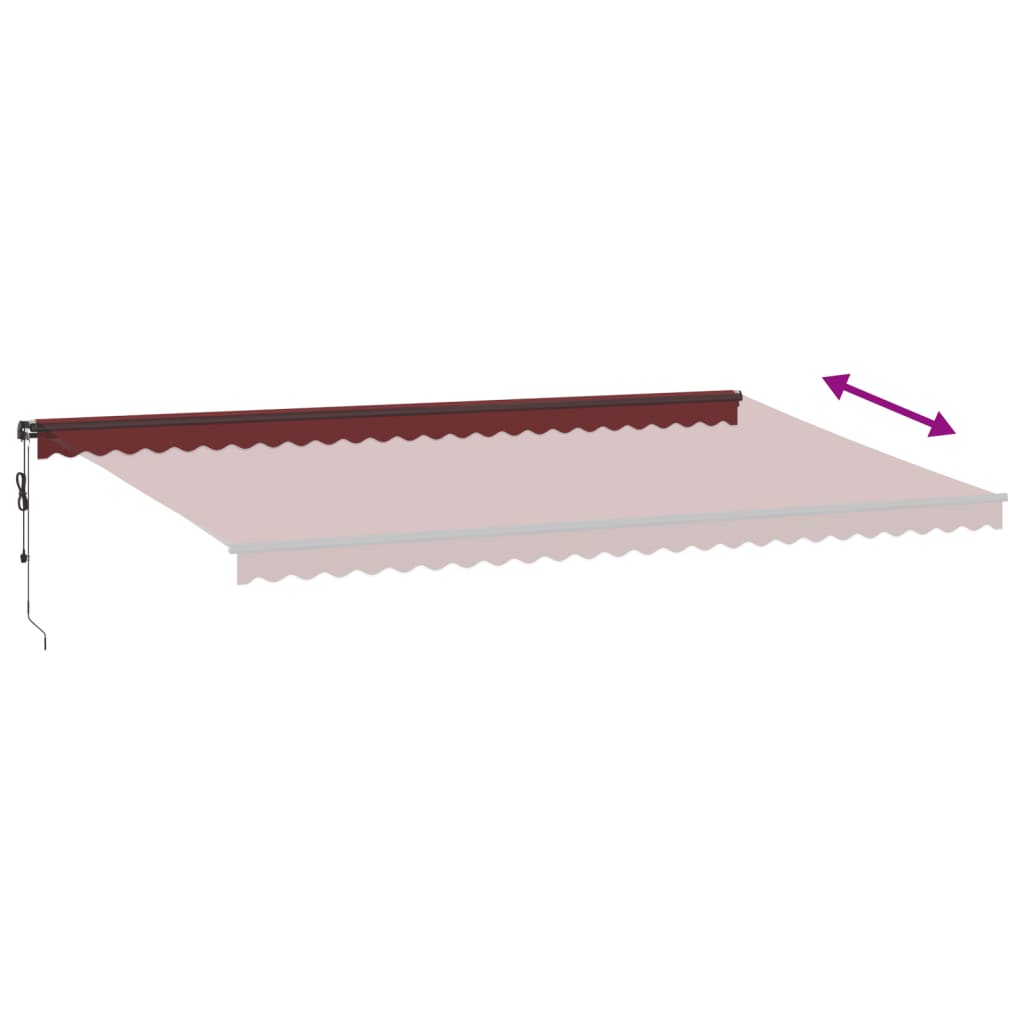 Tenda na automatsko uvlačenje s LED svjetlima bordo 600x350 cm