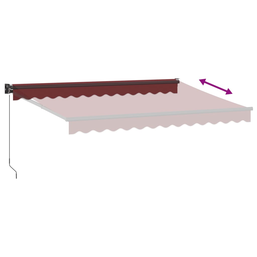 Tenda na ručno uvlačenje bordo 350 x 250 cm