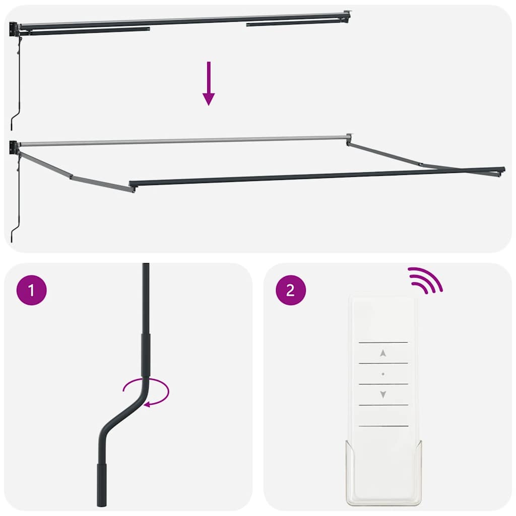Tenda na automatsko uvlačenje bordo 450 x 300 cm