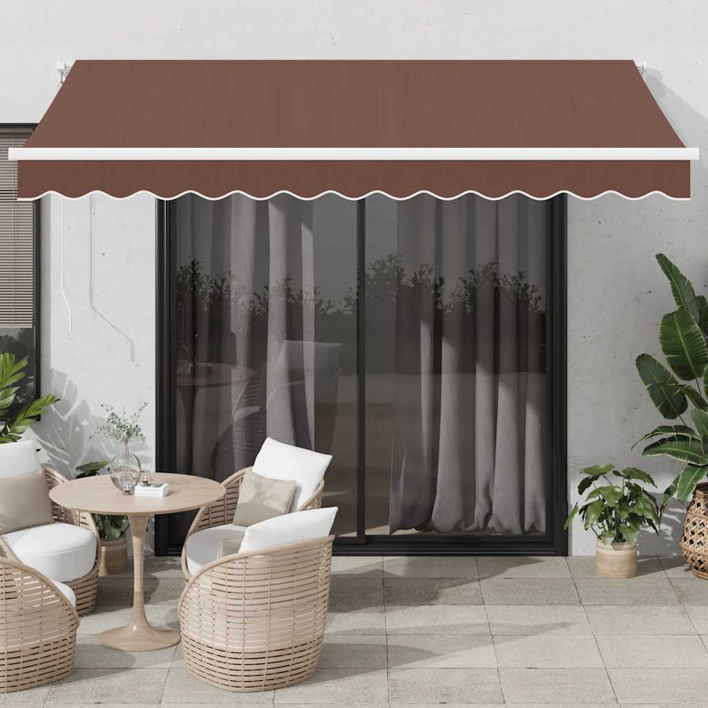 Tenda na ručno uvlačenje s LED smeđa 350 x 250 cm