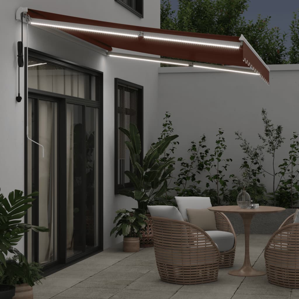 Tenda na automatsko uvlačenje s LED smeđa 350 x 250 cm