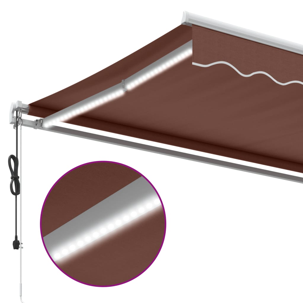 Tenda na automatsko uvlačenje s LED smeđa 350 x 250 cm