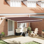 Tenda na ručno uvlačenje s LED smeđa 400 x 300 cm