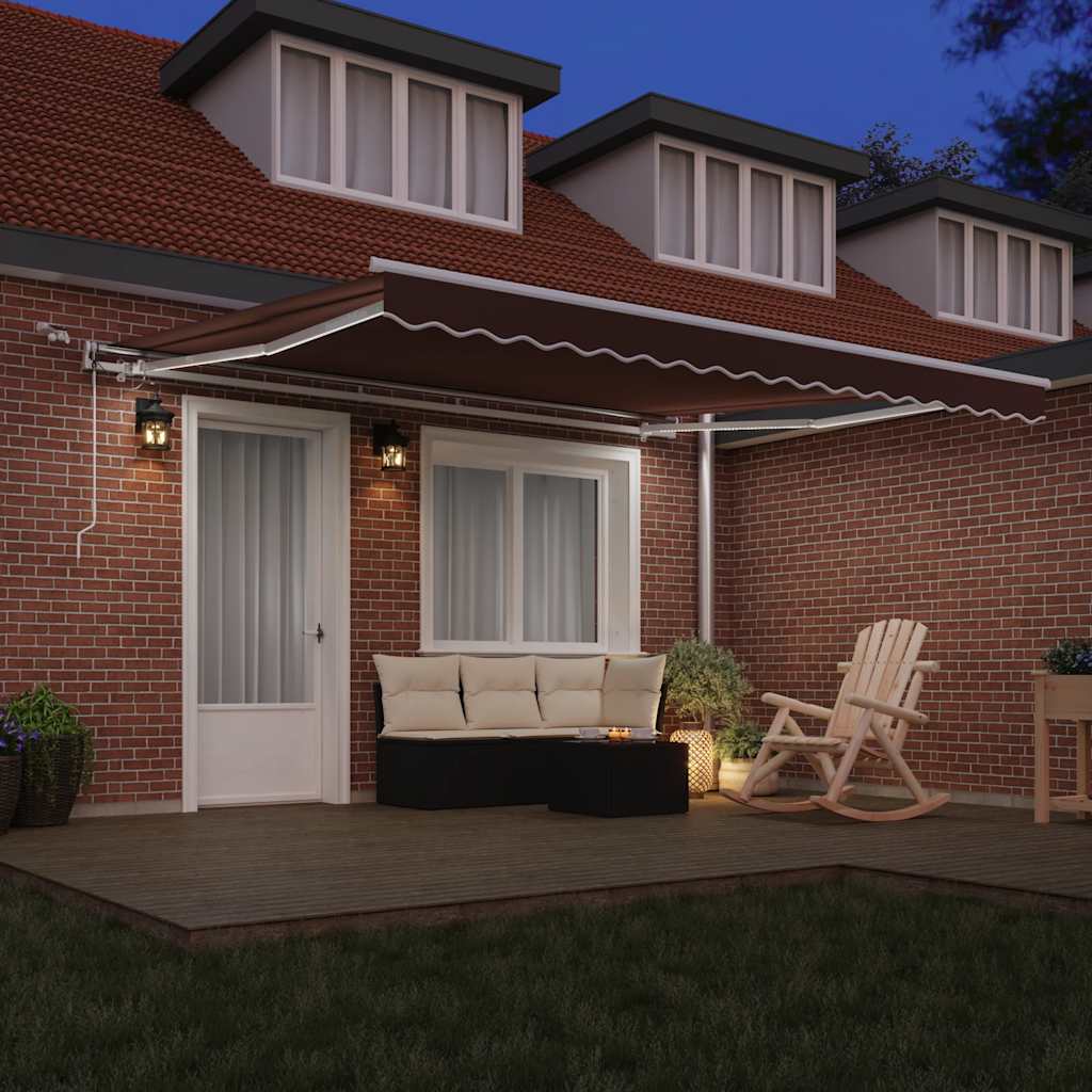 Tenda na automatsko uvlačenje s LED smeđa 400 x 300 cm
