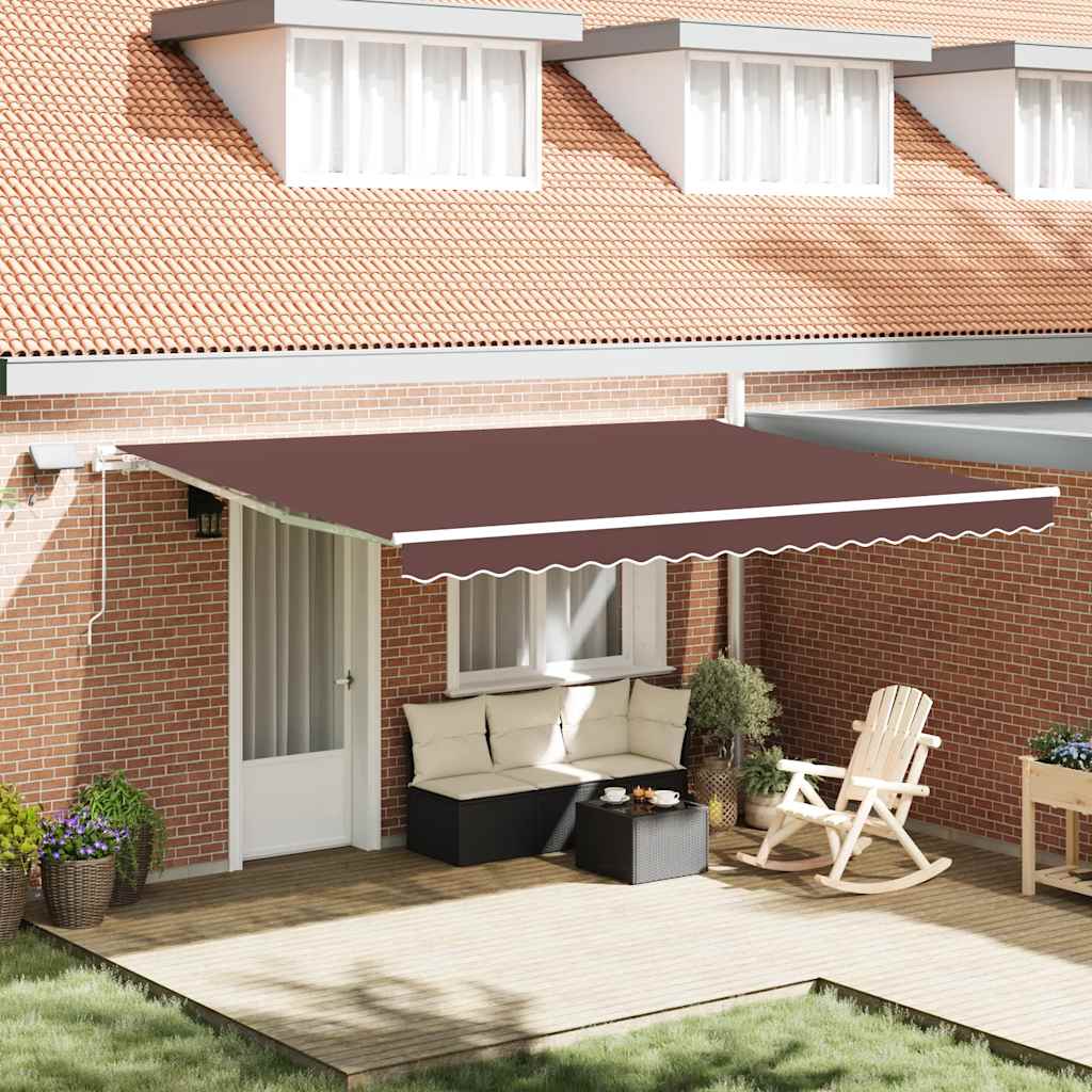 Tenda na ručno uvlačenje s LED smeđa 450 x 300 cm