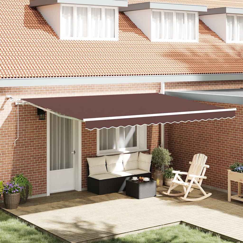 Tenda na automatsko uvlačenje s LED smeđa 450 x 300 cm