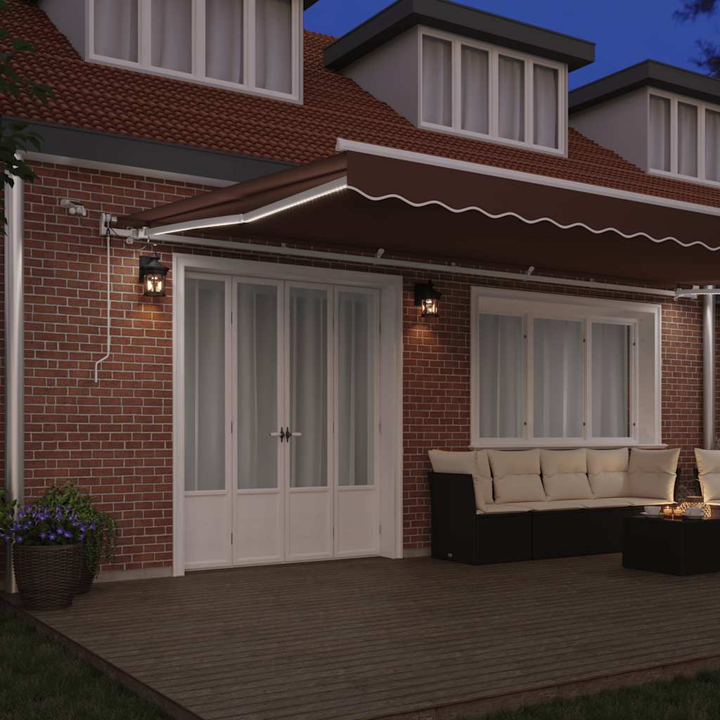 Tenda na automatsko uvlačenje s LED smeđa 600 x 300 cm