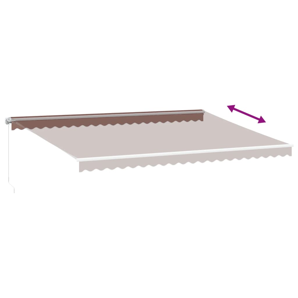 Tenda na ručno uvlačenje s LED smeđa 500 x 350 cm