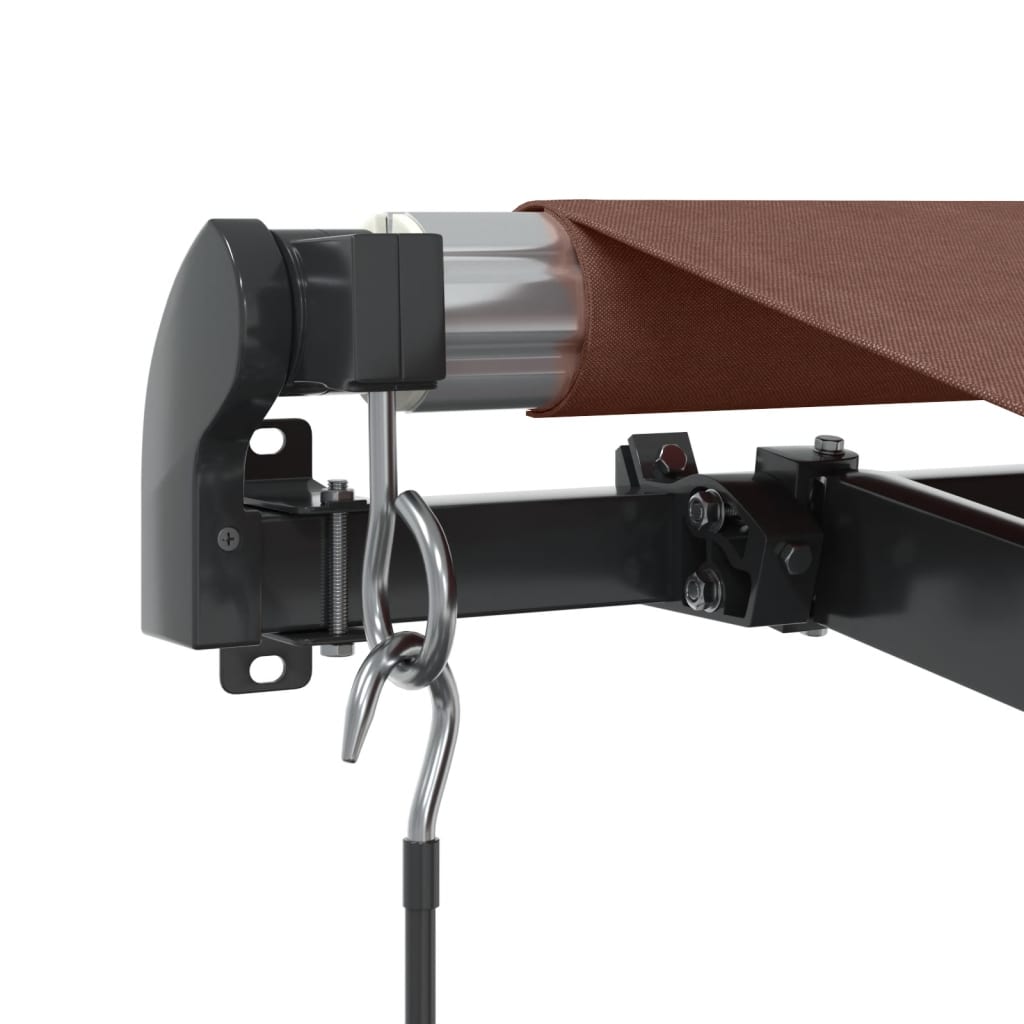 Tenda na ručno uvlačenje s LED svjetlima smeđa 600x350 cm