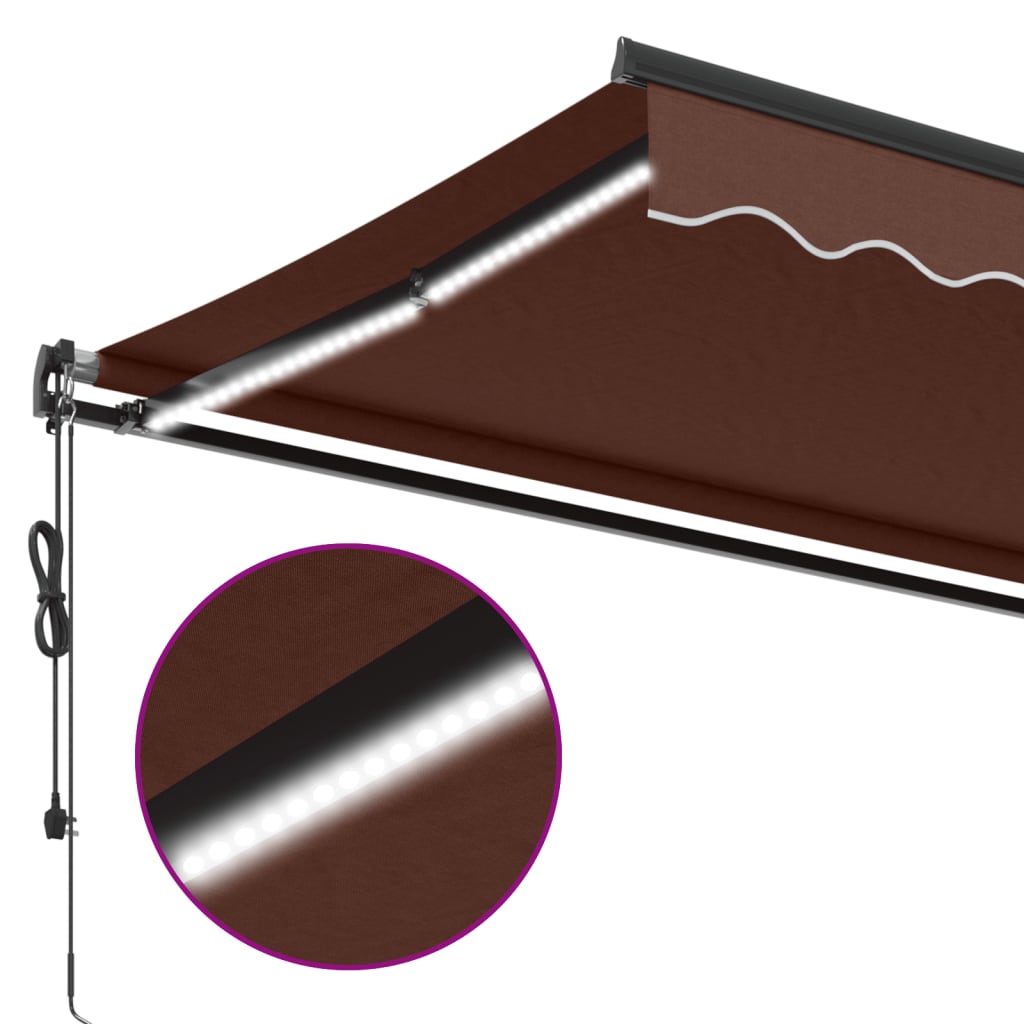 Tenda na automatsko uvlačenje s LED smeđa 600 x 350 cm