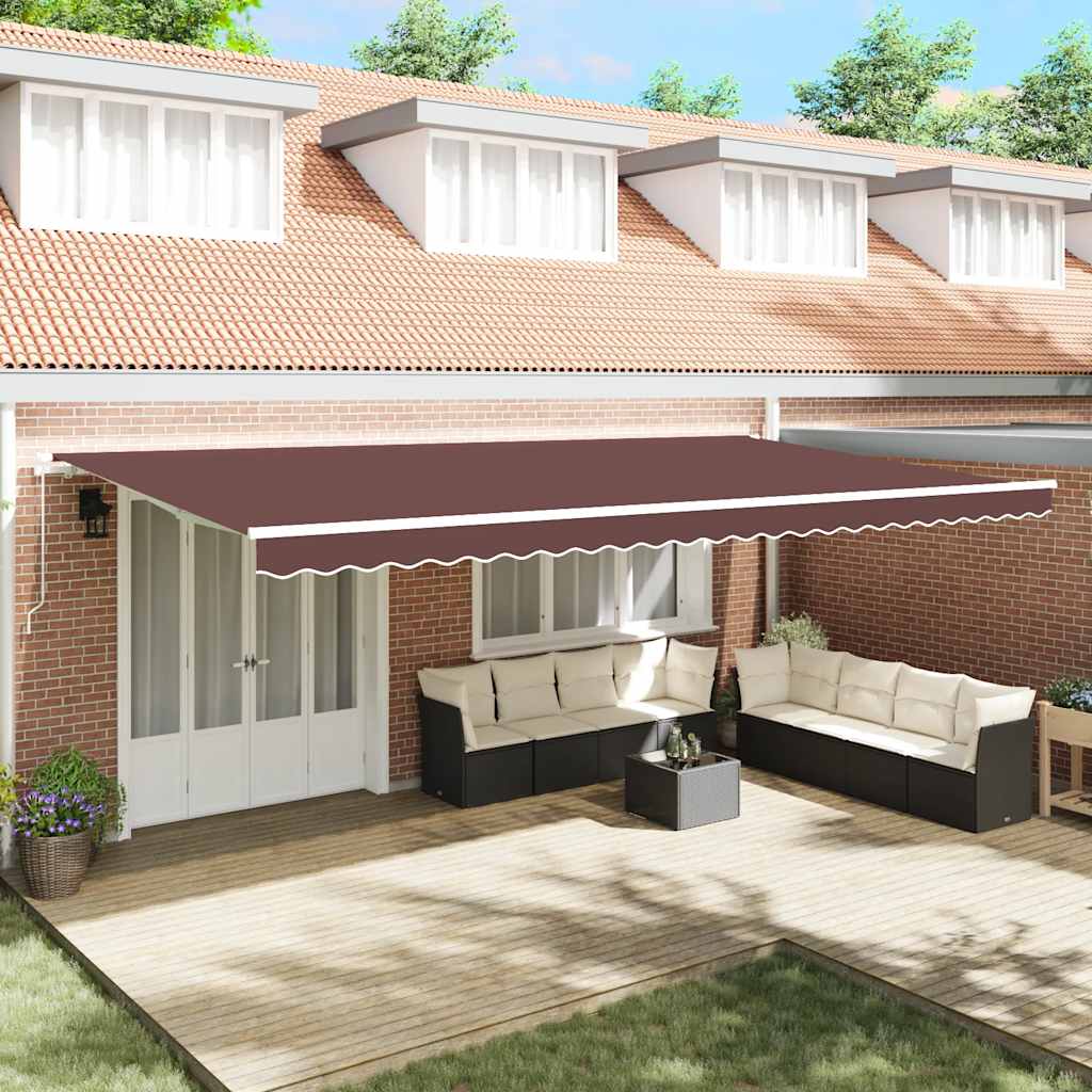 Tenda na ručno uvlačenje smeđa 600 x 300 cm
