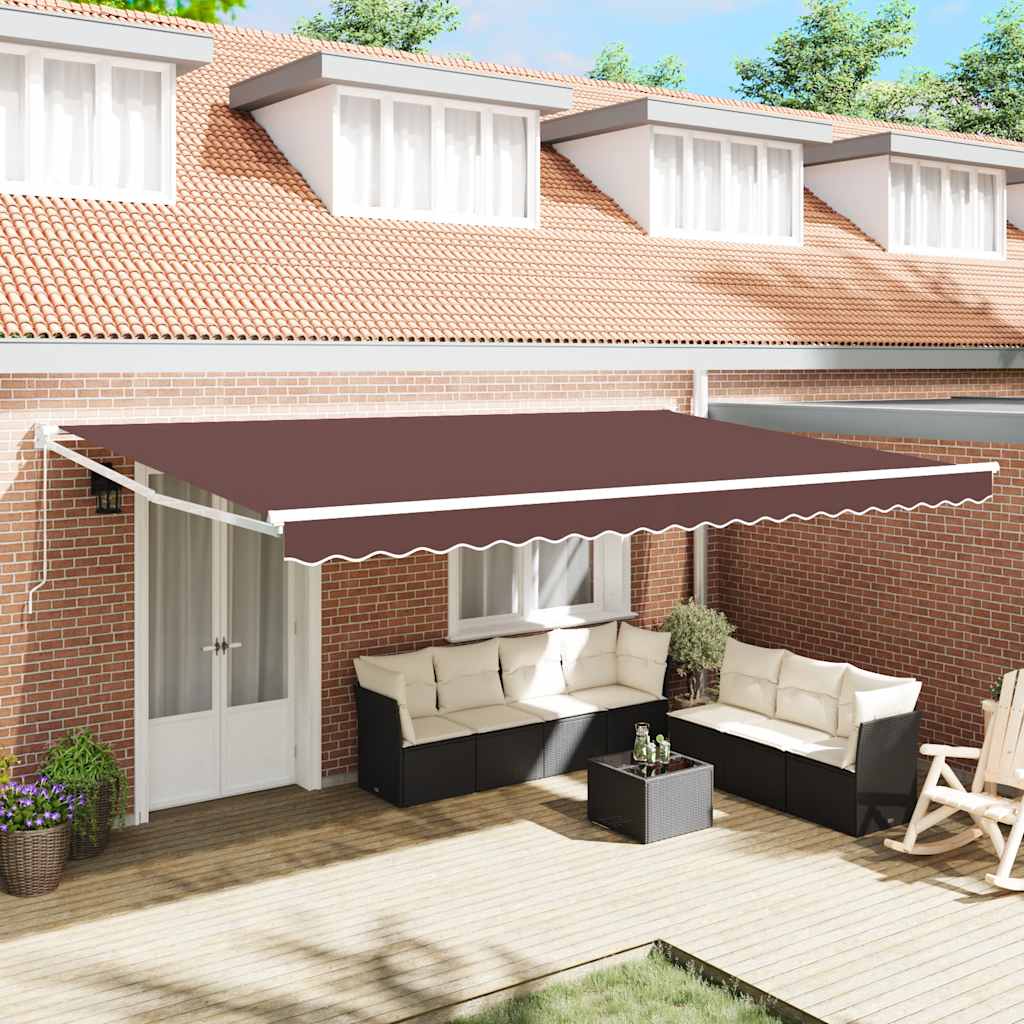 Tenda na ručno uvlačenje smeđa 500 x 300 cm