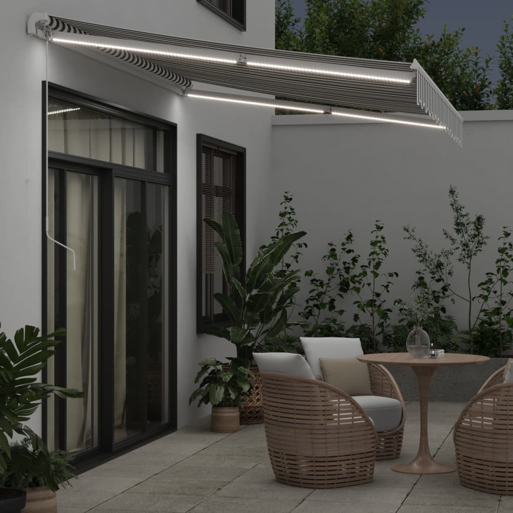 Tenda na ručno uvlačenje s LED antracit i bijela 350 x 250 cm