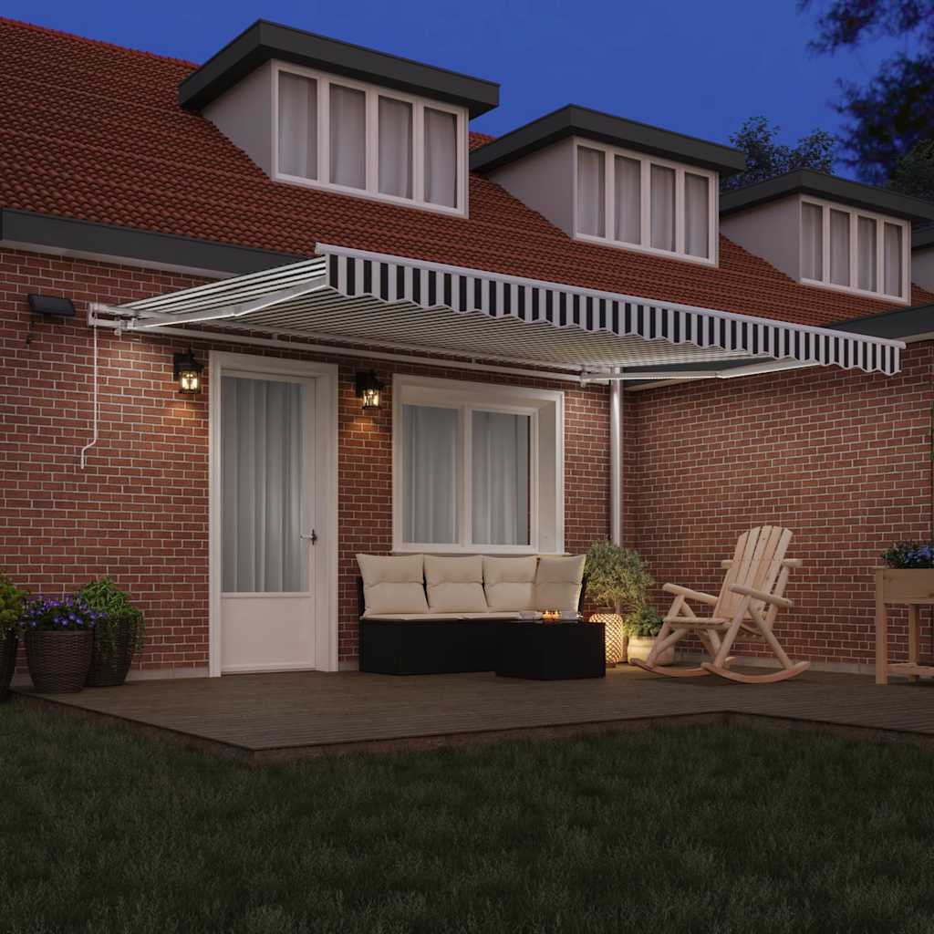 Tenda na ručno uvlačenje s LED antracit i bijela 450 x 300 cm