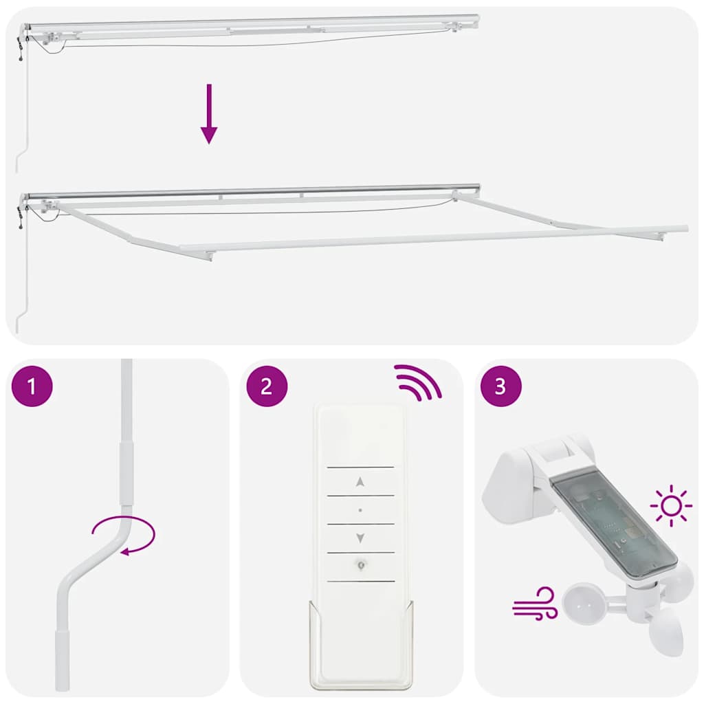 Tenda na automatsko uvlačenje LED antracit i bijela 450x300 cm
