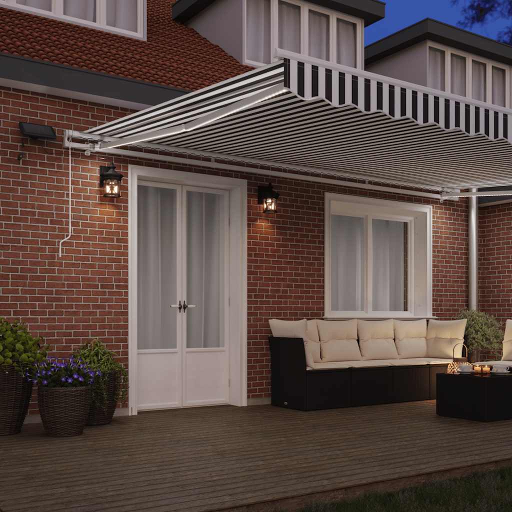 Tenda na ručno uvlačenje s LED antracit i bijela 500 x 300 cm