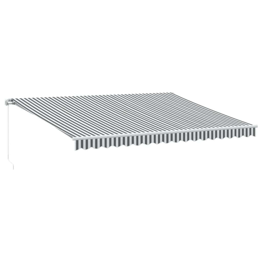 Tenda na ručno uvlačenje antracit i bijela 450 x 350 cm