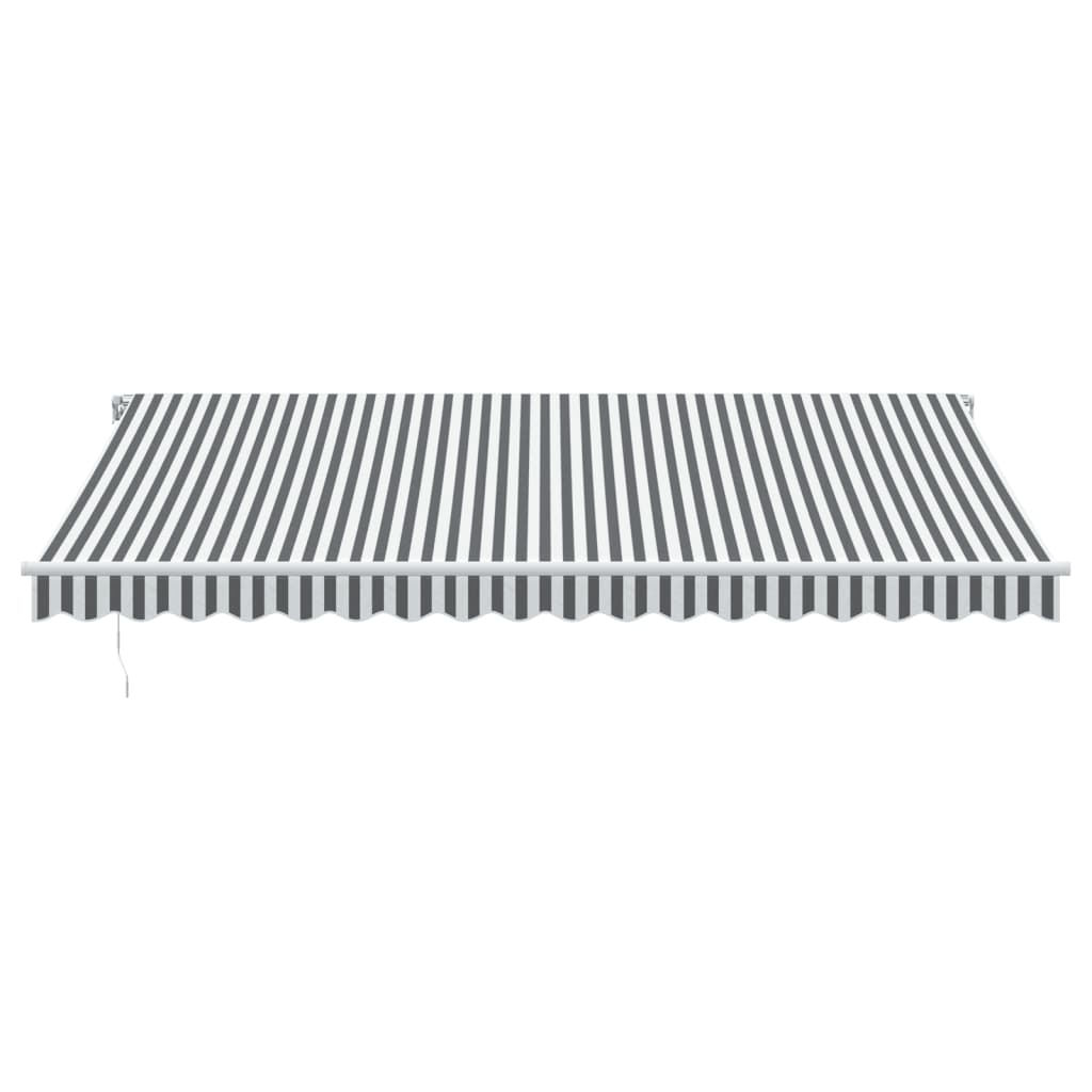 Tenda na ručno uvlačenje antracit i bijela 450 x 350 cm