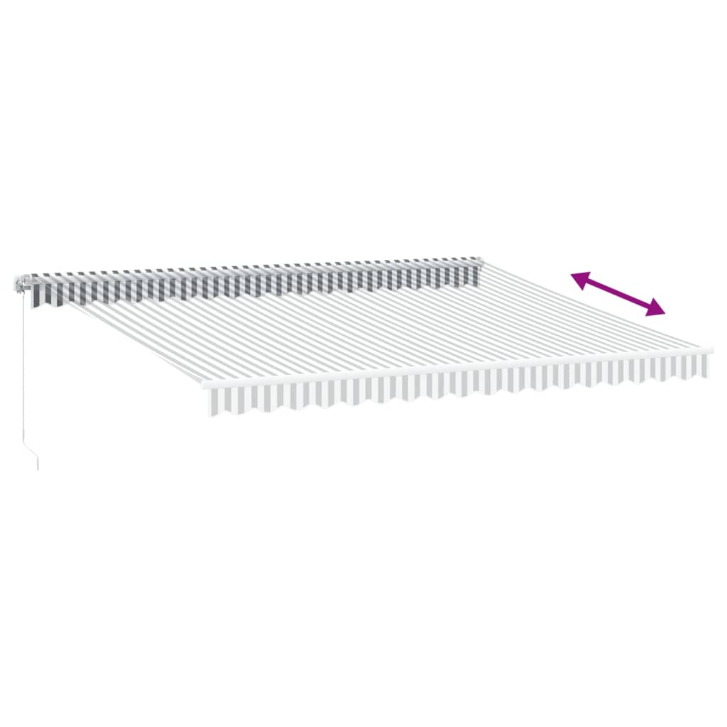 Tenda na ručno uvlačenje antracit i bijela 450 x 350 cm
