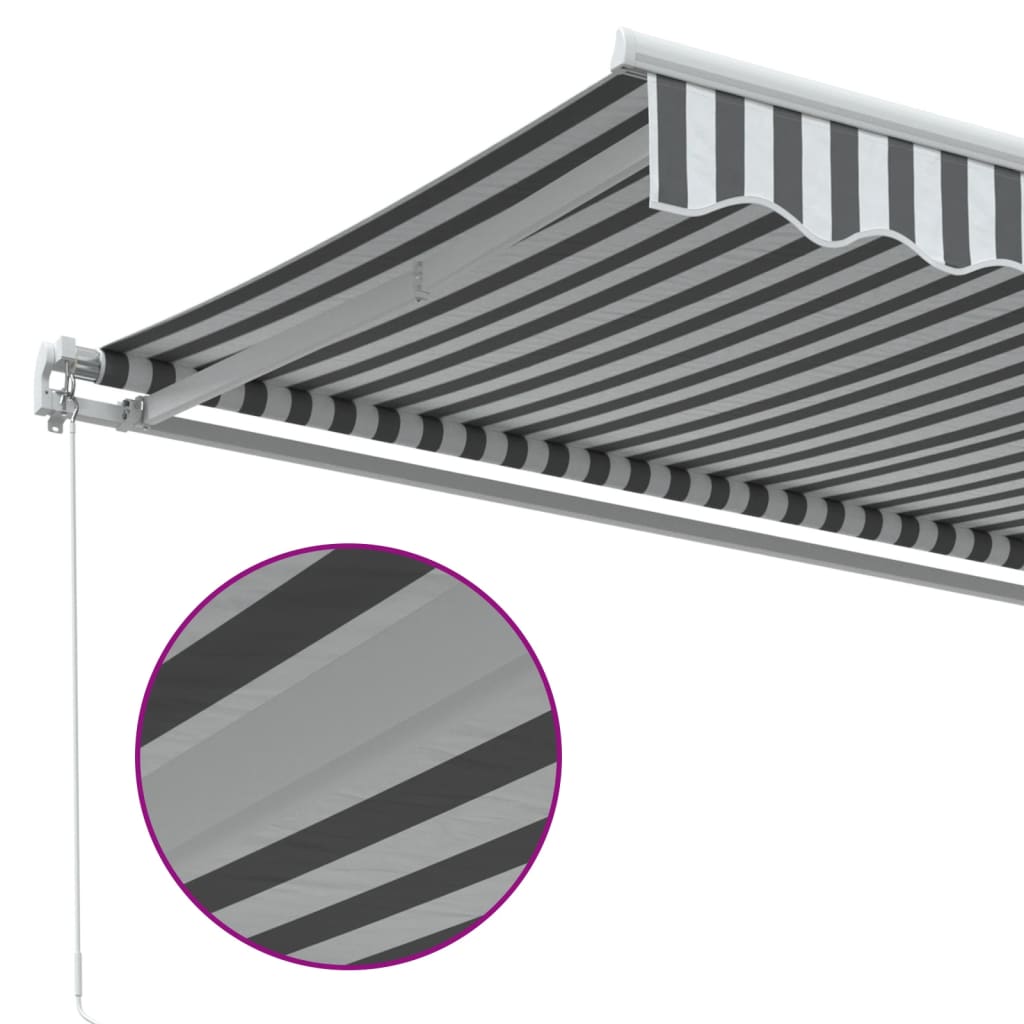 Tenda na ručno uvlačenje antracit i bijela 450 x 350 cm