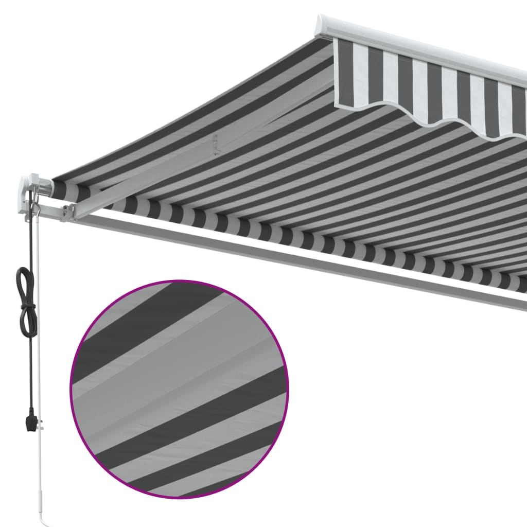 Tenda na automatsko uvlačenje antracit i bijela 450 x 350 cm