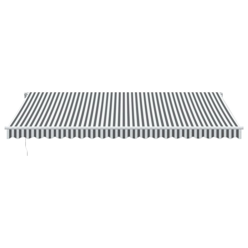Tenda na ručno uvlačenje antracit i bijela 500 x 350 cm