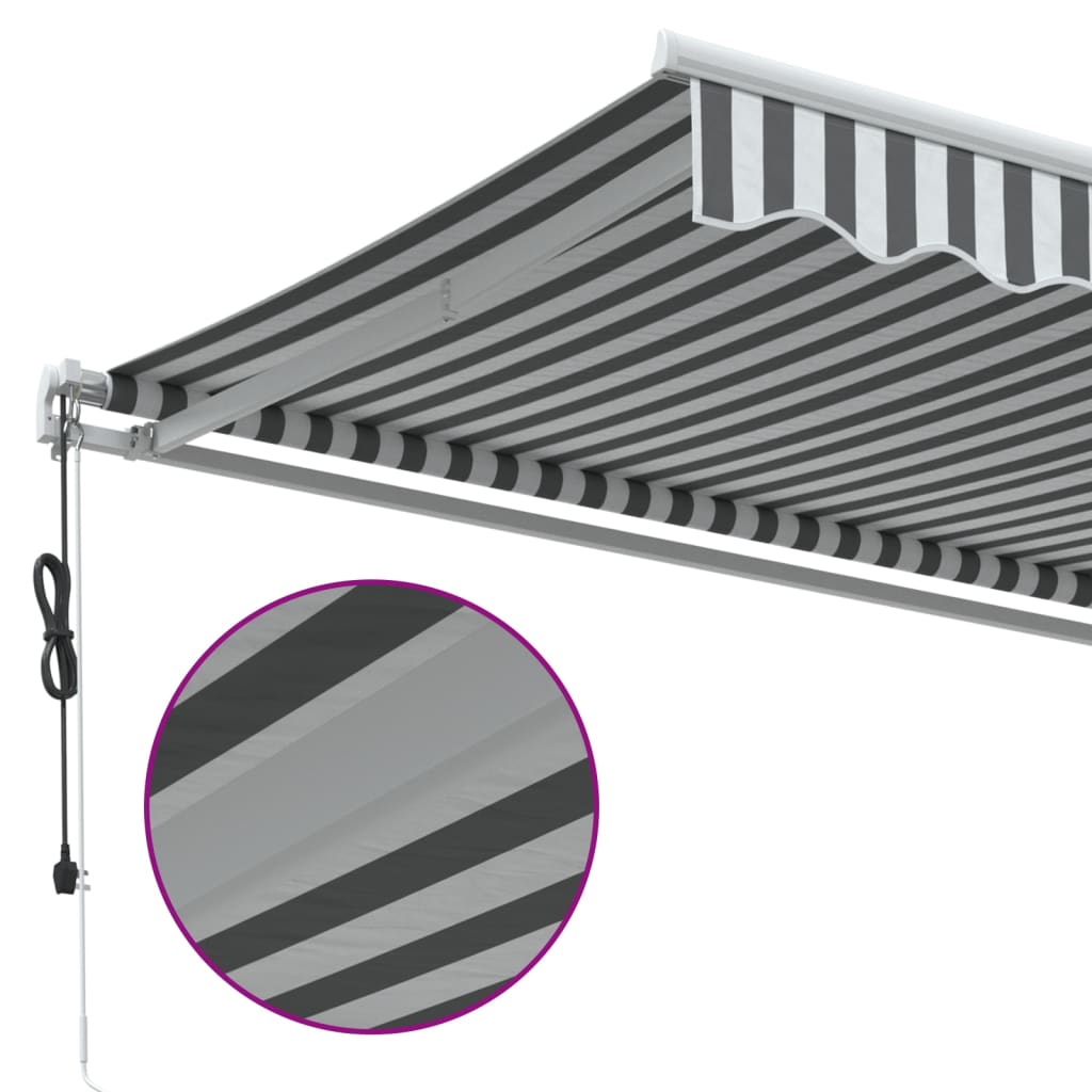 Tenda na automatsko uvlačenje antracit i bijela 500 x 350 cm