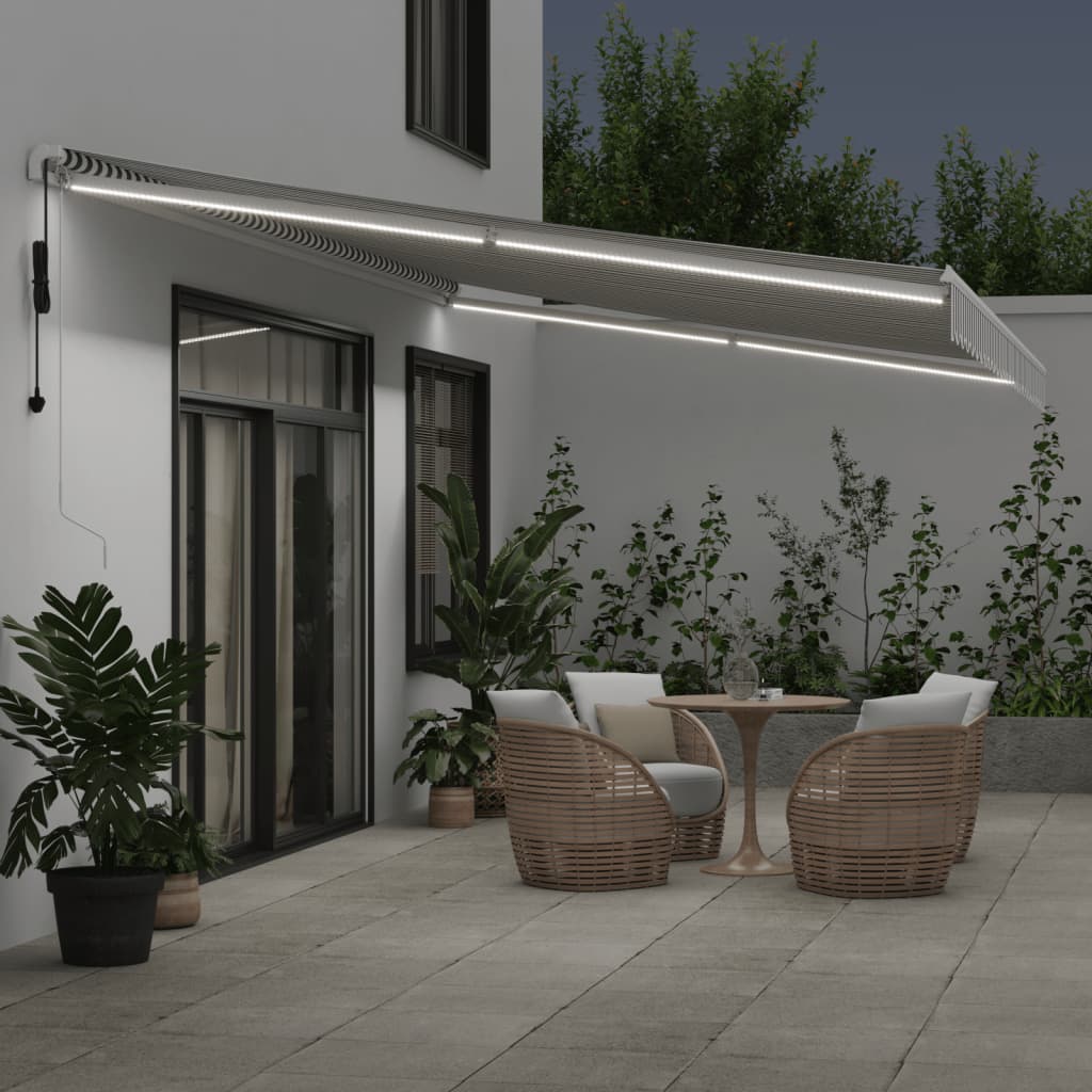 Tenda na automatsko uvlačenje LED antracit i bijela 600x350 cm