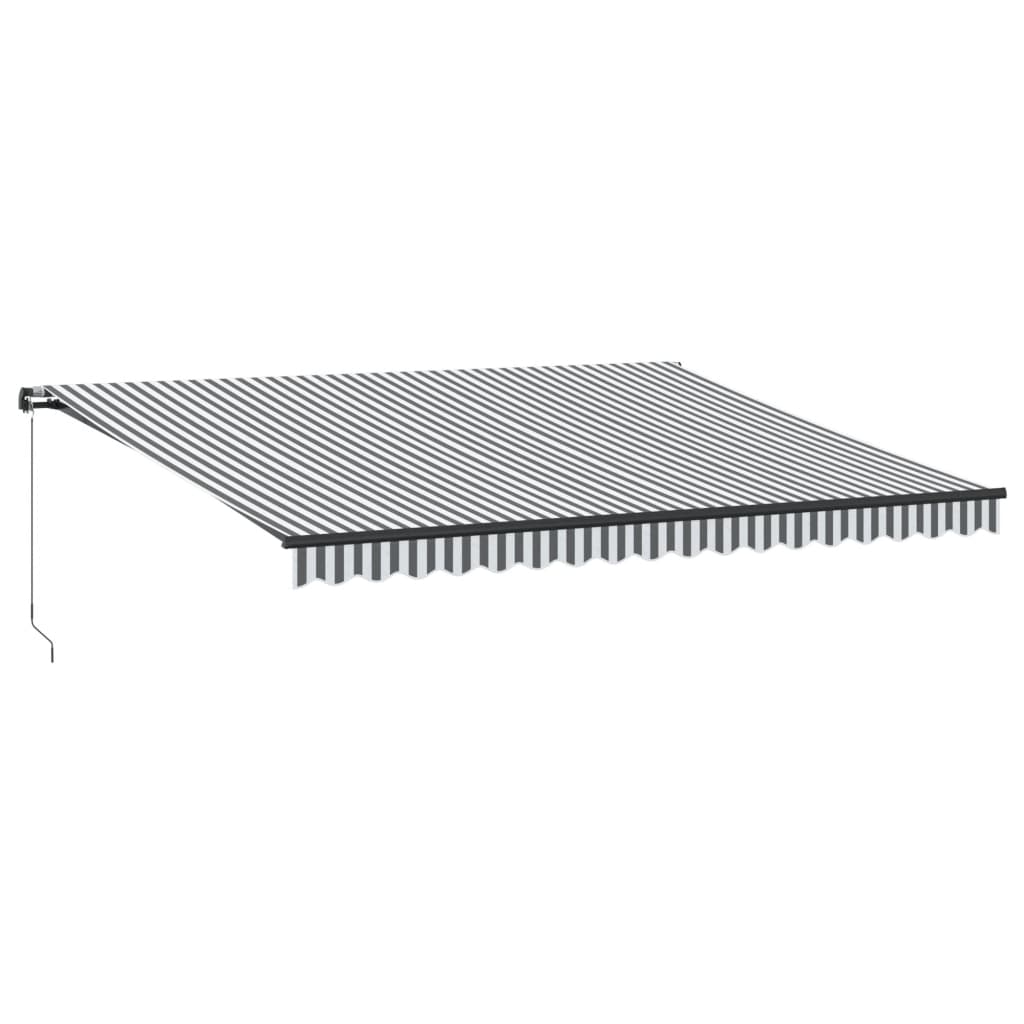 Tenda na ručno uvlačenje antracit i bijela 450 x 350 cm