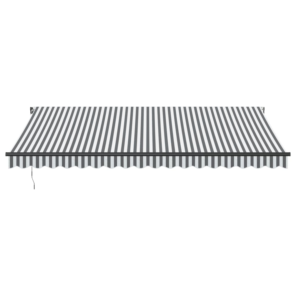 Tenda na ručno uvlačenje antracit i bijela 450 x 350 cm
