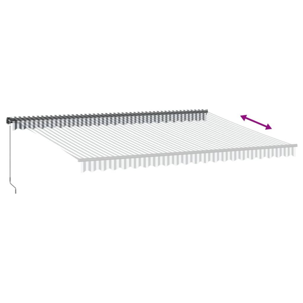 Tenda na ručno uvlačenje antracit i bijela 500 x 350 cm