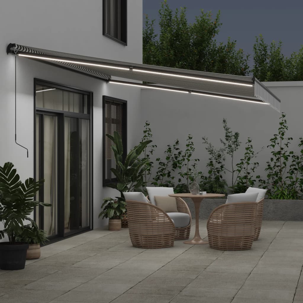 Tenda na automatsko uvlačenje antracit i bijela 500 x 350 cm