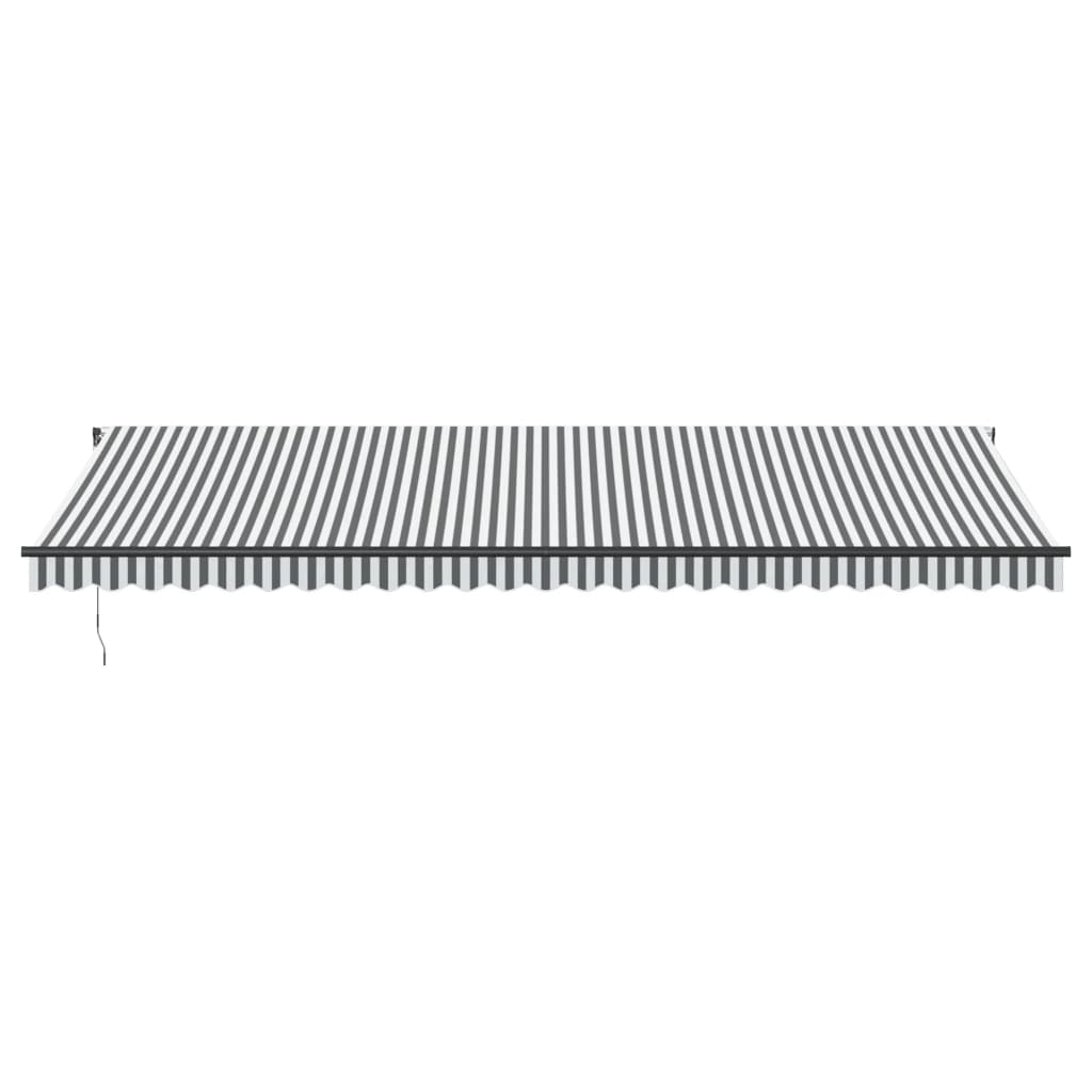 Tenda na ručno uvlačenje antracit i bijela 600 x 350 cm