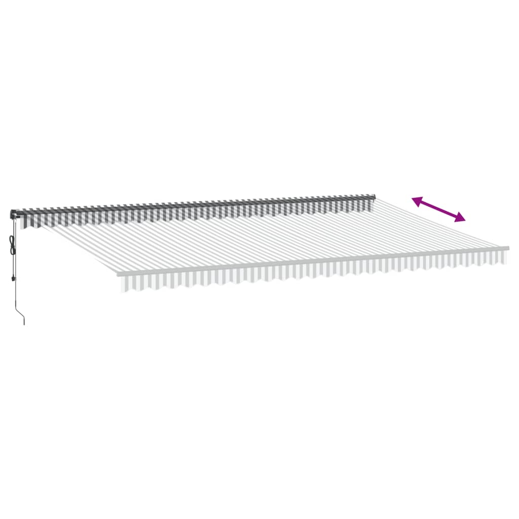 Tenda na automatsko uvlačenje LED antracit i bijela 600x350 cm