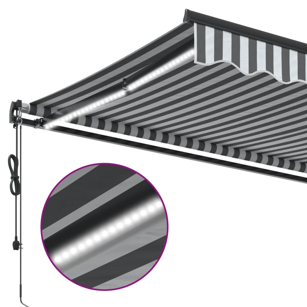 Tenda na automatsko uvlačenje LED antracit i bijela 600x350 cm