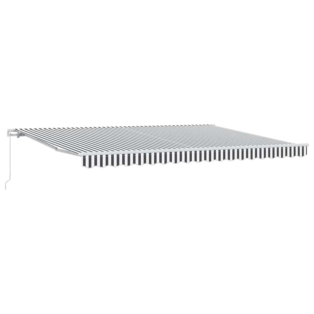 Tenda na ručno uvlačenje antracit i bijela 450 x 300 cm