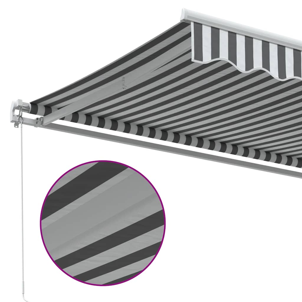 Tenda na ručno uvlačenje antracit i bijela 350 x 250 cm