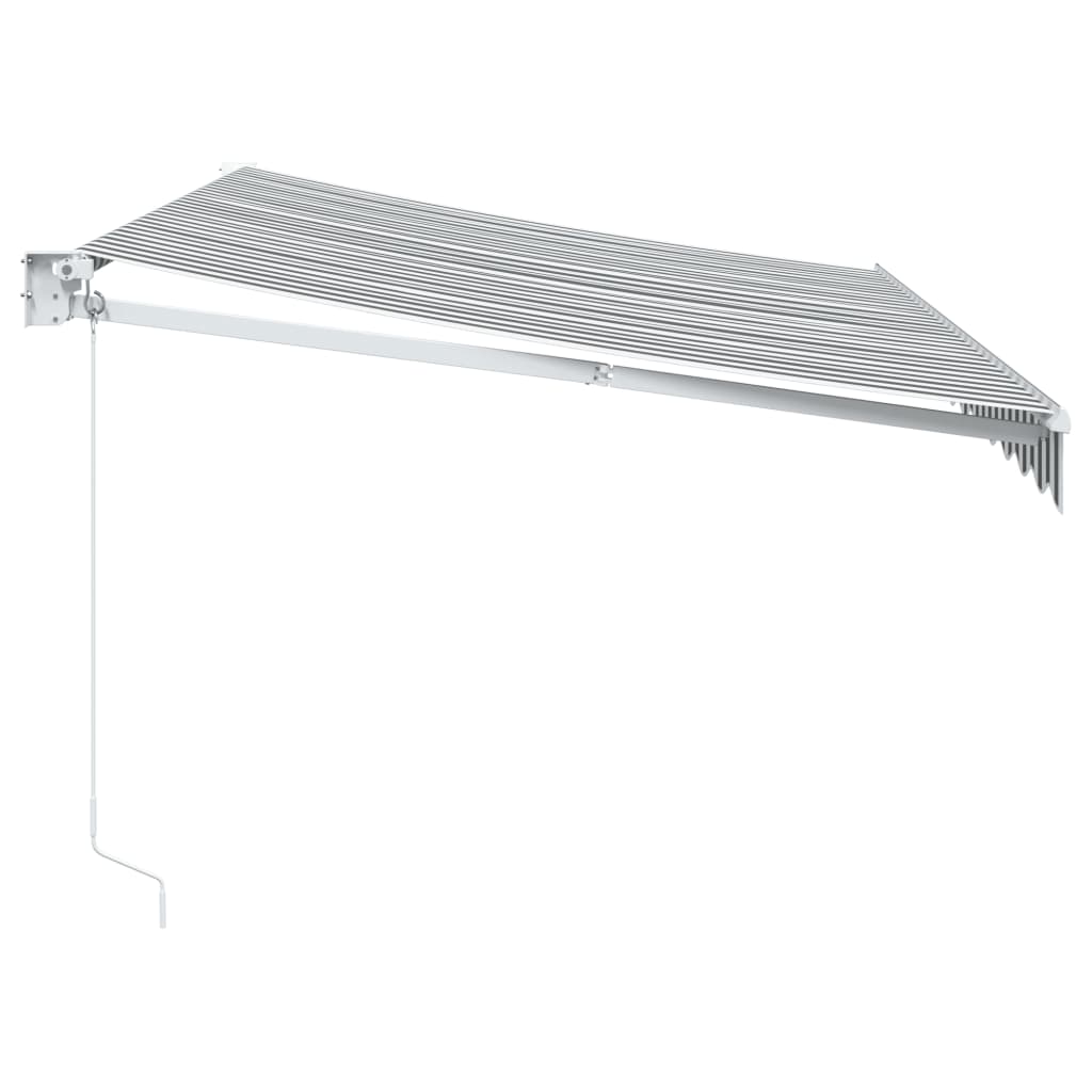 Tenda na uvlačenje antracit-bijela 3,5x2,5 m tkanina i aluminij