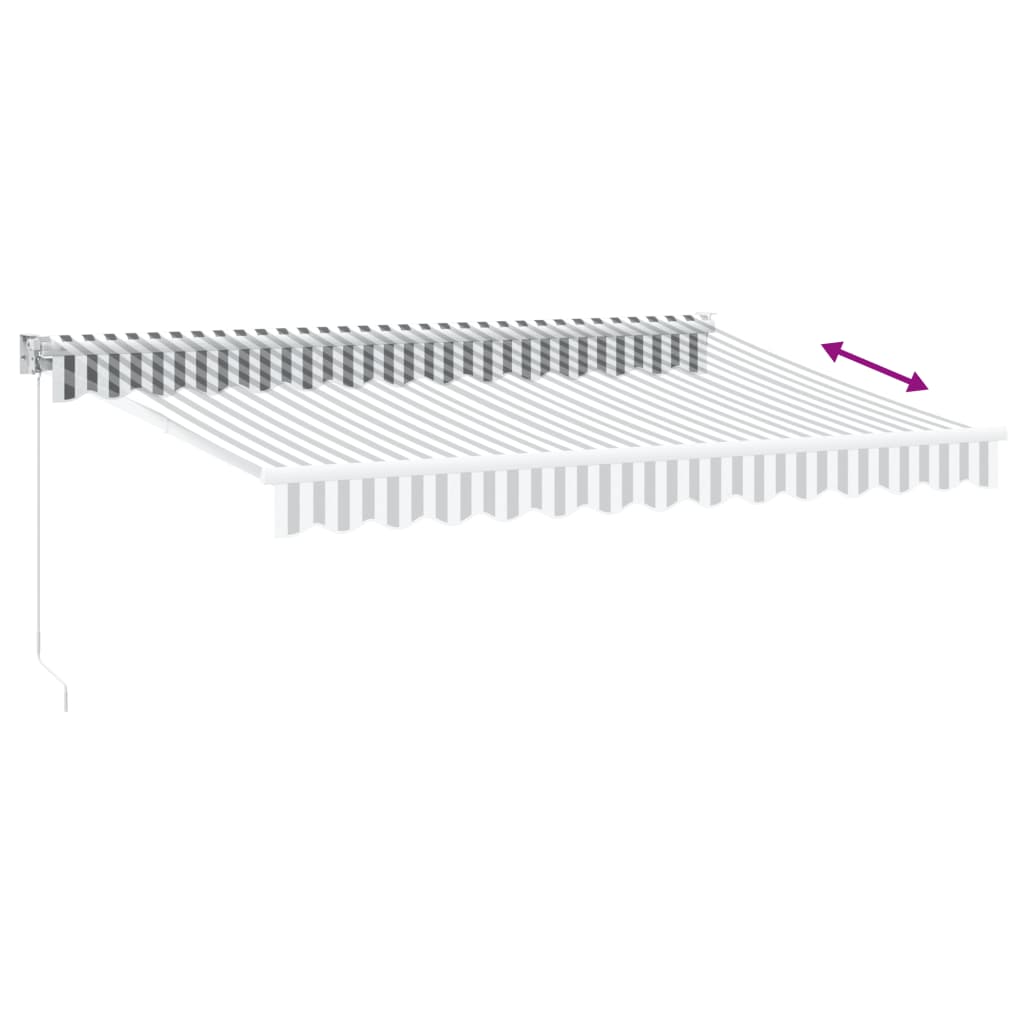 Tenda na uvlačenje antracit-bijela 3,5x2,5 m tkanina i aluminij