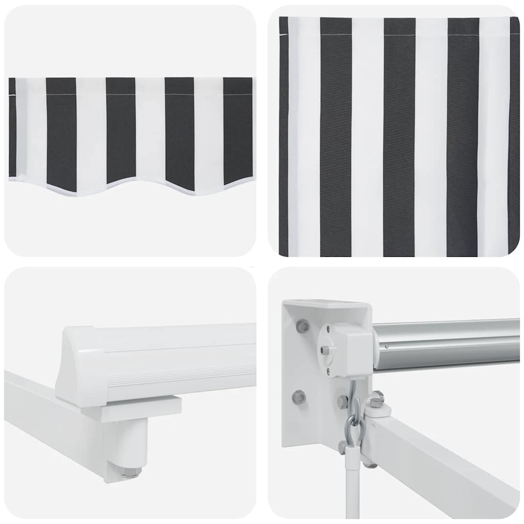 Tenda na uvlačenje antracit-bijela 4,5x3 m tkanina i aluminij