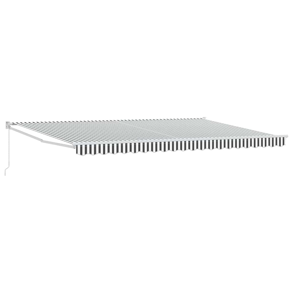 Tenda na uvlačenje antracit-bijela 5x3 m od tkanine i aluminija